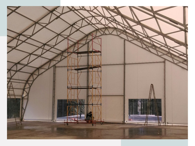 Шатровые ангары в Лянторе